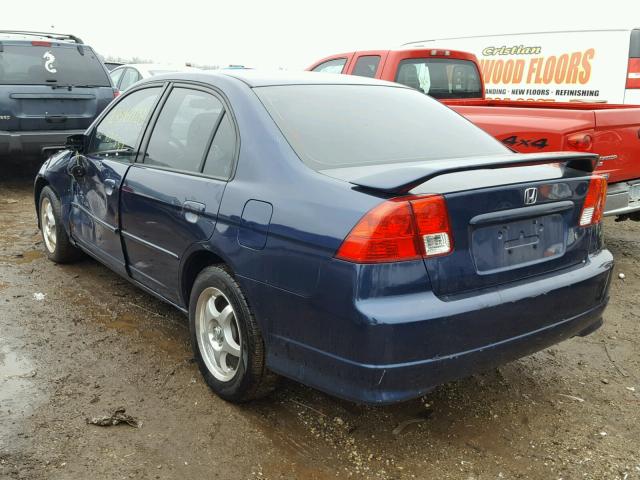 2HGES16525H550393 - 2005 HONDA CIVIC LX BLUE photo 3