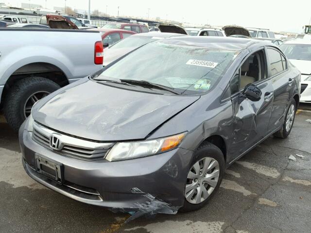 19XFB2F51CE311158 - 2012 HONDA CIVIC LX GRAY photo 2