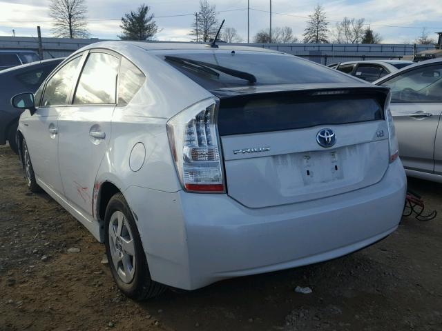 JTDKN3DU8A0111776 - 2010 TOYOTA PRIUS WHITE photo 3