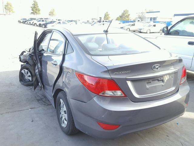 KMHCT4AE2FU853809 - 2015 HYUNDAI ACCENT GLS GRAY photo 3