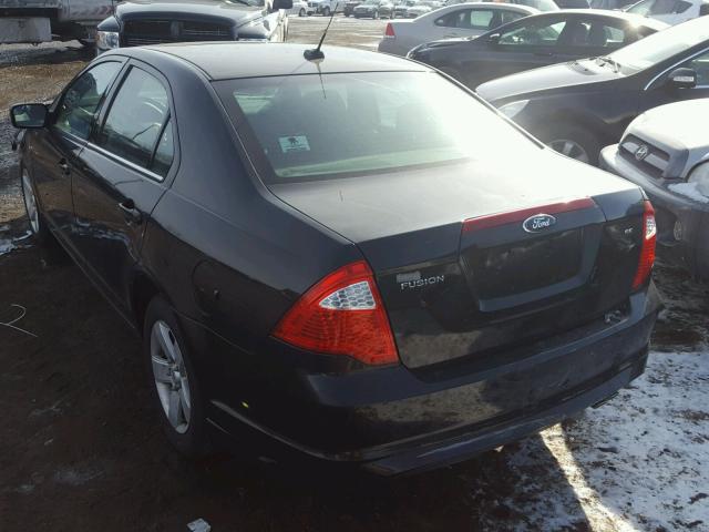 3FAHP0HAXCR374153 - 2012 FORD FUSION SE BLACK photo 3