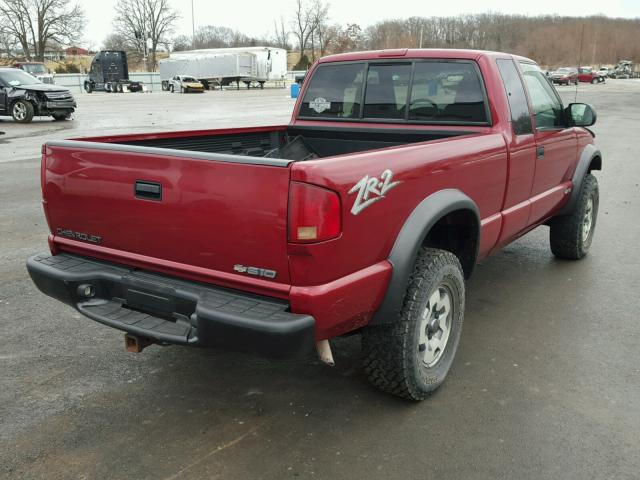 1GCCT19W928194274 - 2002 CHEVROLET S TRUCK S1 MAROON photo 4