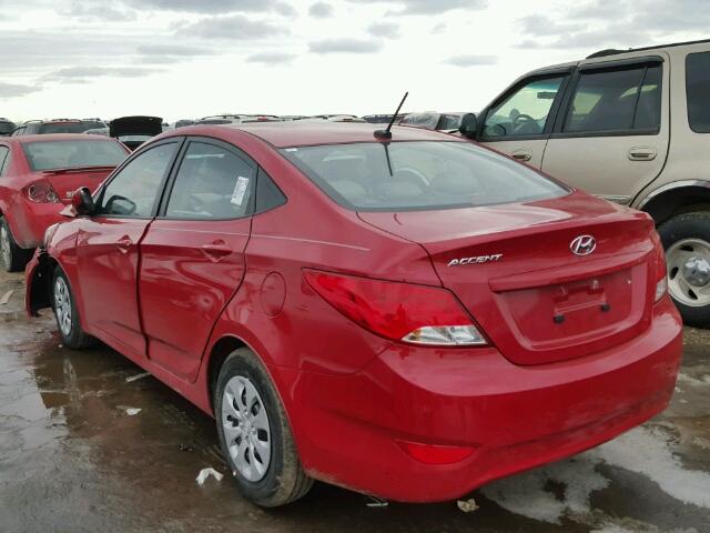 KMHCT4AE4GU156353 - 2016 HYUNDAI ACCENT SE RED photo 3