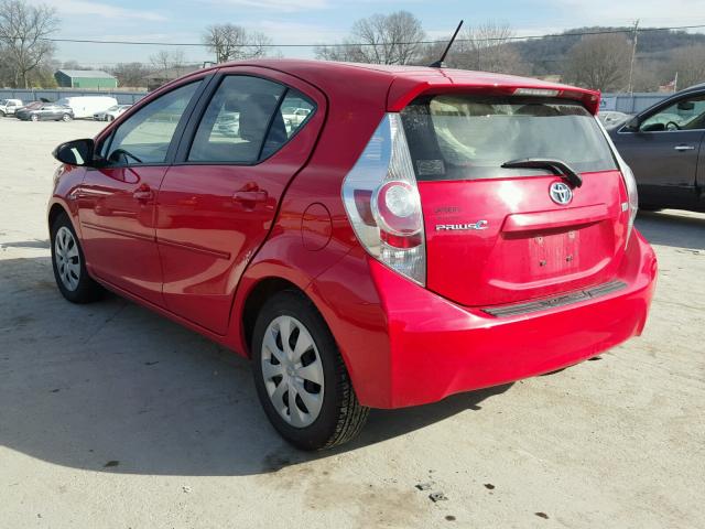 JTDKDTB37C1521026 - 2012 TOYOTA PRIUS C RED photo 3