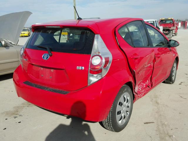 JTDKDTB37C1521026 - 2012 TOYOTA PRIUS C RED photo 4