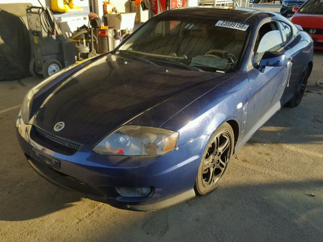 KMHHN65F66U226626 - 2006 HYUNDAI TIBURON GT BLUE photo 2