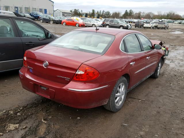 2G4WC582981161639 - 2008 BUICK LACROSSE C RED photo 4