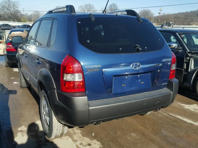 KM8JN72D55U081958 - 2005 HYUNDAI TUCSON GLS BLUE photo 3