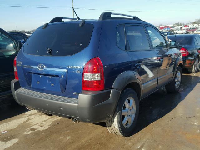 KM8JN72D55U081958 - 2005 HYUNDAI TUCSON GLS BLUE photo 4