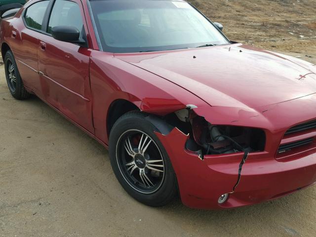 2B3KA43R27H723833 - 2007 DODGE CHARGER SE RED photo 9