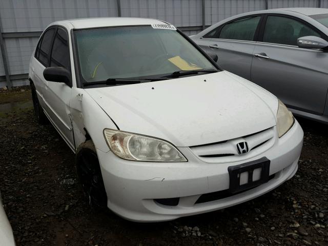 JHMES16565S000619 - 2005 HONDA CIVIC LX WHITE photo 1