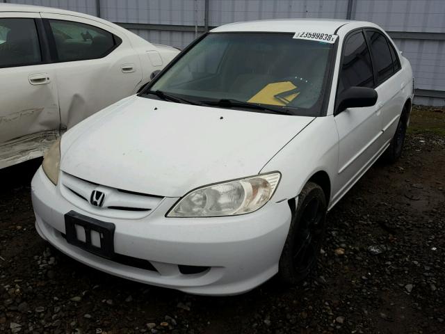 JHMES16565S000619 - 2005 HONDA CIVIC LX WHITE photo 2