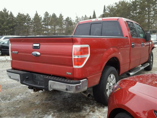 1FTFW1EV1AFC24119 - 2010 FORD F150 SUPER RED photo 4