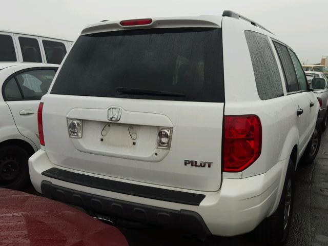 2HKYF18775H537841 - 2005 HONDA PILOT EXL WHITE photo 4