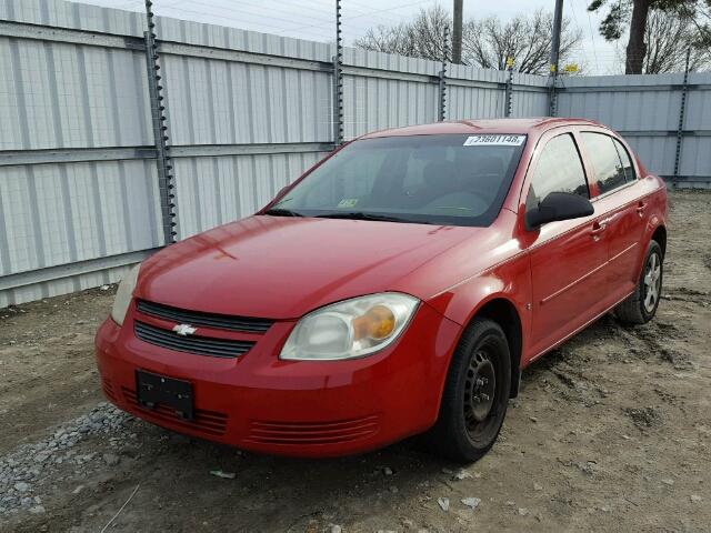 1G1AK55F577315735 - 2007 CHEVROLET COBALT LS RED photo 2