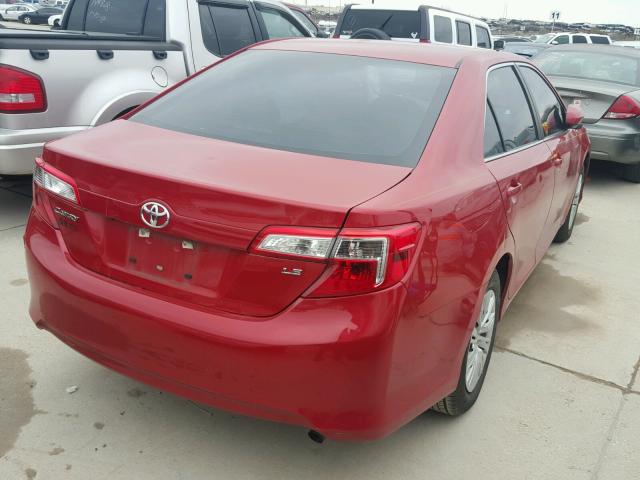 4T4BF1FK6ER431773 - 2014 TOYOTA CAMRY L RED photo 4