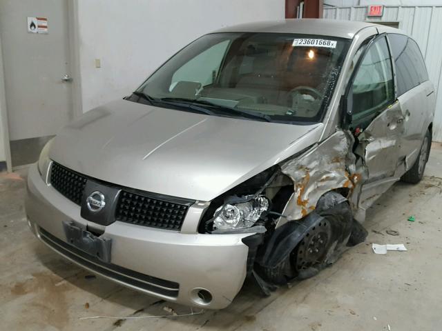 5N1BV28U44N347915 - 2004 NISSAN QUEST S GOLD photo 2