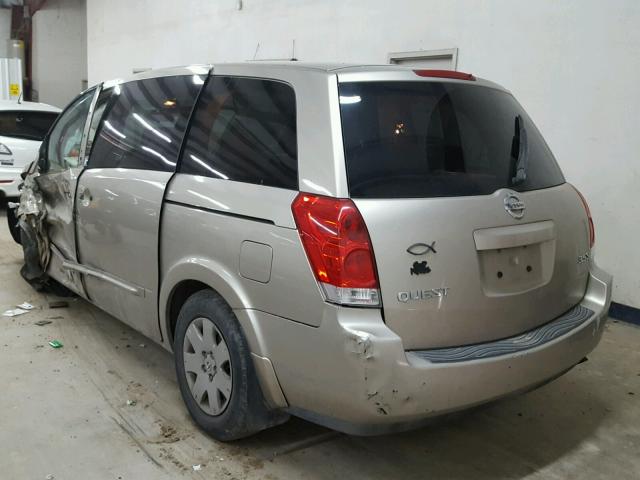 5N1BV28U44N347915 - 2004 NISSAN QUEST S GOLD photo 3