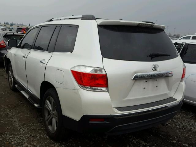 5TDYK3EH4CS088503 - 2012 TOYOTA HIGHLANDER WHITE photo 3