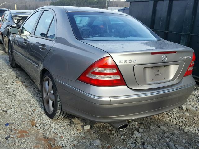 WDBRF40J44F518510 - 2004 MERCEDES-BENZ C 230K SPO GRAY photo 3