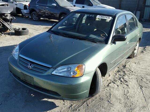 2HGES165X3H603189 - 2003 HONDA CIVIC LX GREEN photo 2