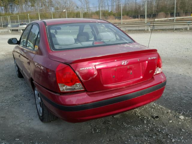 KMHDN46D05U948723 - 2005 HYUNDAI ELANTRA GL RED photo 3