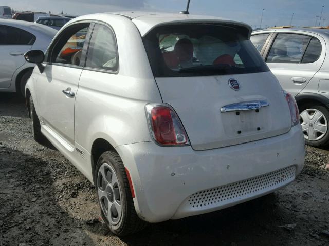 3C3CFFGE0FT527360 - 2015 FIAT 500 ELECTR WHITE photo 3