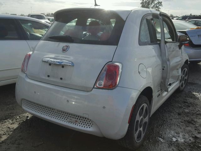 3C3CFFGE0FT527360 - 2015 FIAT 500 ELECTR WHITE photo 4