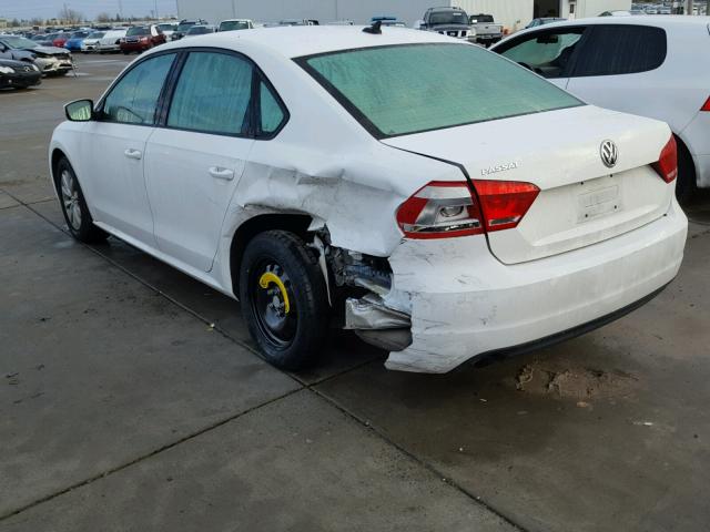 1VWAP7A34EC010146 - 2014 VOLKSWAGEN PASSAT S WHITE photo 3