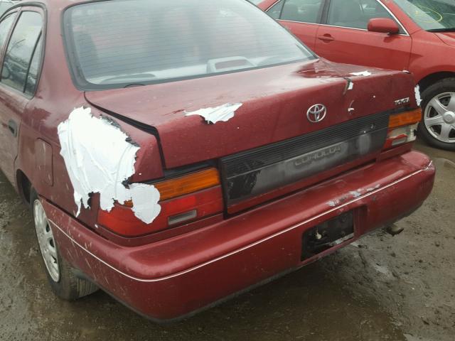 JT2AE04E3P0020614 - 1993 TOYOTA COROLLA RED photo 9