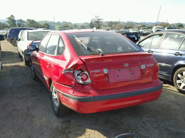 KMHDN56D05U164922 - 2005 HYUNDAI ELANTRA GL RED photo 3