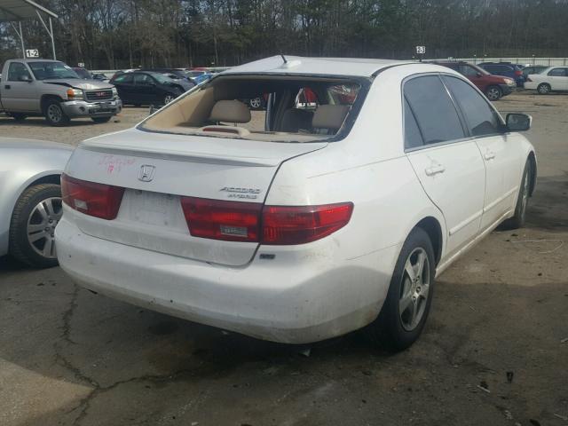 JHMCN36585C019242 - 2005 HONDA ACCORD HYB WHITE photo 4