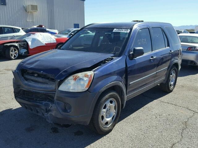 JHLRD68575C018485 - 2005 HONDA CR-V LX BLUE photo 2