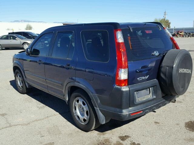 JHLRD68575C018485 - 2005 HONDA CR-V LX BLUE photo 3