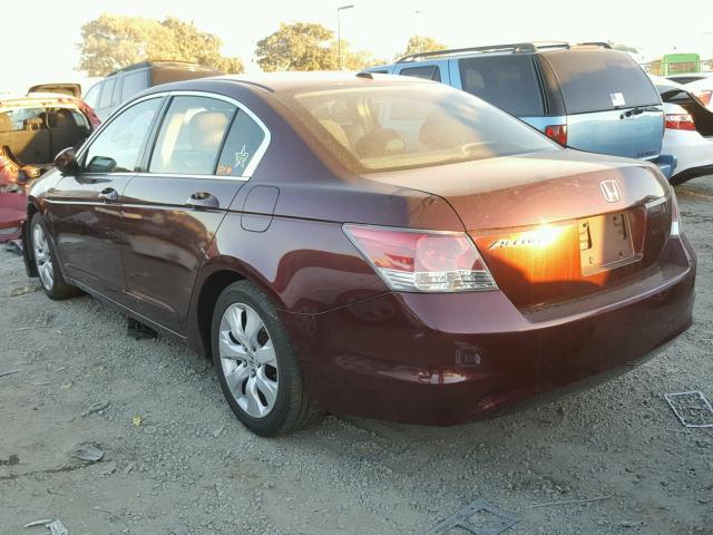 JHMCP26818C043238 - 2008 HONDA ACCORD EXL BURGUNDY photo 3