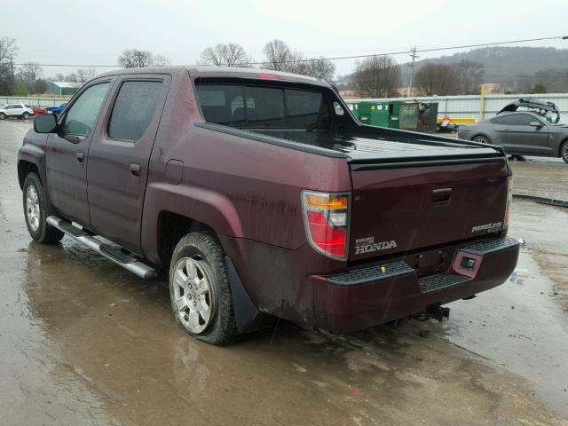 2HJYK16598H535613 - 2008 HONDA RIDGELINE PURPLE photo 3