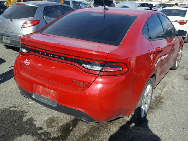 1C3CDFBH6DD641339 - 2013 DODGE DART SXT RED photo 4