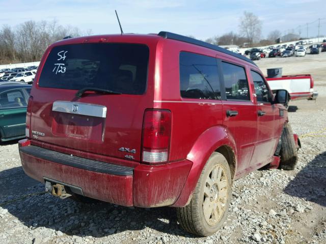 1D8GU58678W102477 - 2008 DODGE NITRO R/T MAROON photo 4