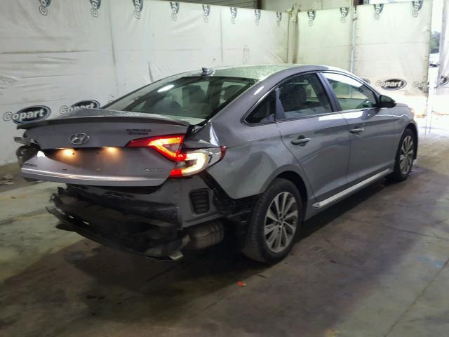 5NPE34AF2FH092179 - 2015 HYUNDAI SONATA SPO SILVER photo 4