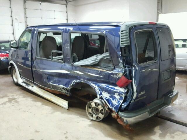 1GBFG15R421242441 - 2002 CHEVROLET EXPRESS G1 BLUE photo 3