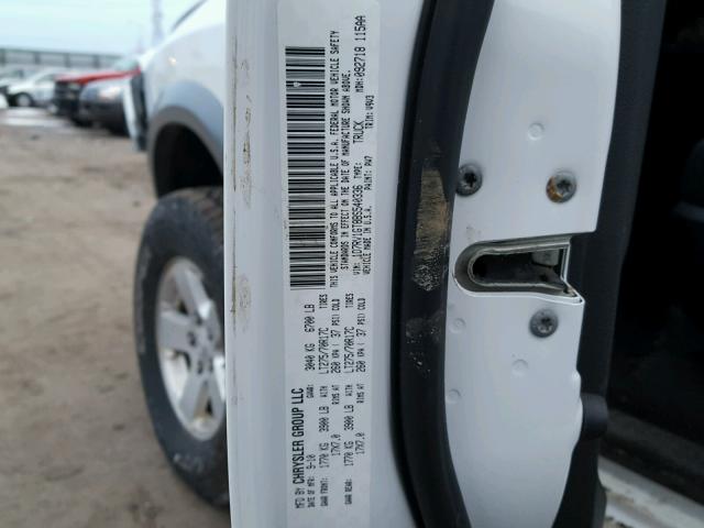 1D7RV1GT8BS540336 - 2011 DODGE RAM 1500 WHITE photo 10