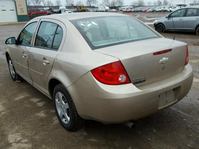 1G1AK55F377319248 - 2007 CHEVROLET COBALT LS GOLD photo 3