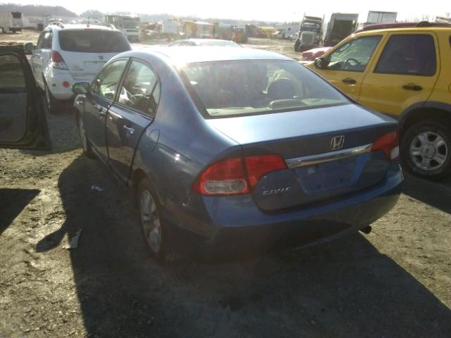 19XFA16829E042622 - 2009 HONDA CIVIC EX BLUE photo 3