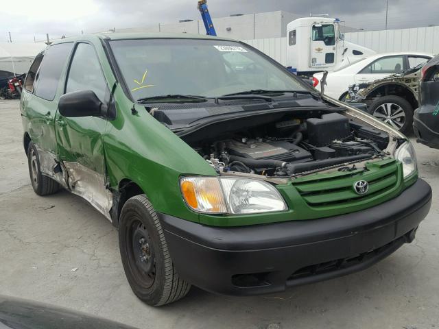 4T3ZF13C31U327250 - 2001 TOYOTA SIENNA LE GREEN photo 1