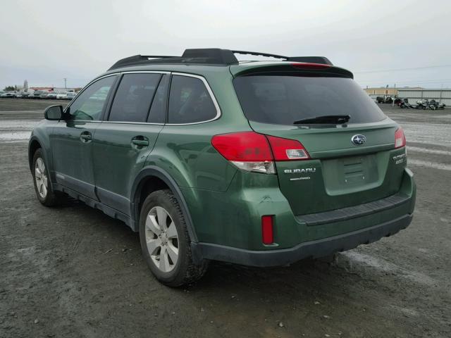 4S4BRBGC7A3326335 - 2010 SUBARU OUTBACK 2. GREEN photo 3