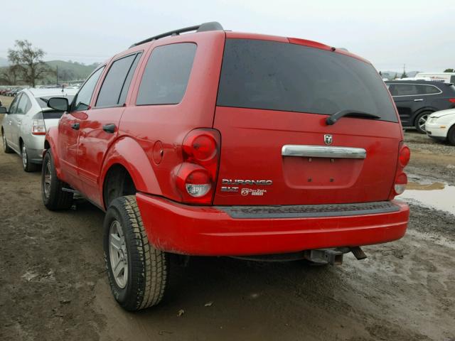 1D4HD48N15F528393 - 2005 DODGE DURANGO SL RED photo 3