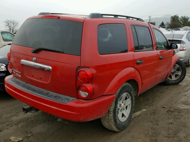 1D4HD48N15F528393 - 2005 DODGE DURANGO SL RED photo 4