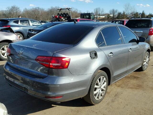 3VWD17AJ2FM323676 - 2015 VOLKSWAGEN JETTA SE GRAY photo 4