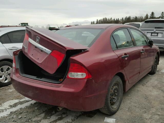 2HGFA16259H004562 - 2009 HONDA CIVIC DX RED photo 4