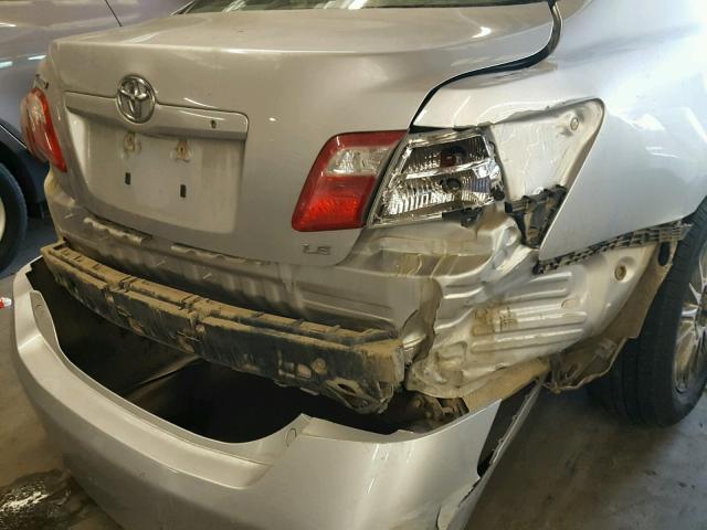 4T1BE46K78U221752 - 2008 TOYOTA CAMRY CE SILVER photo 9